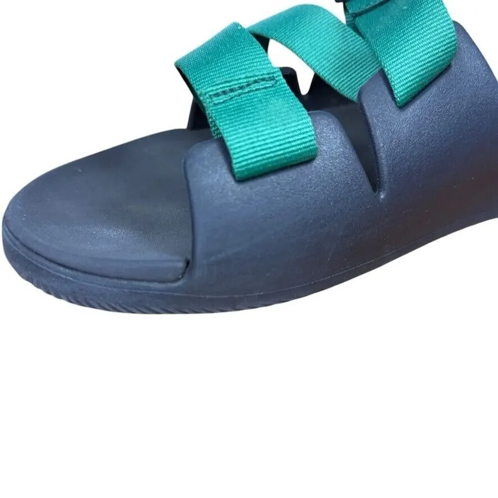 Chaco Chillos Slide Navy Green Mens Sandals Sporty Summer Shoes Flip Flops sz 14